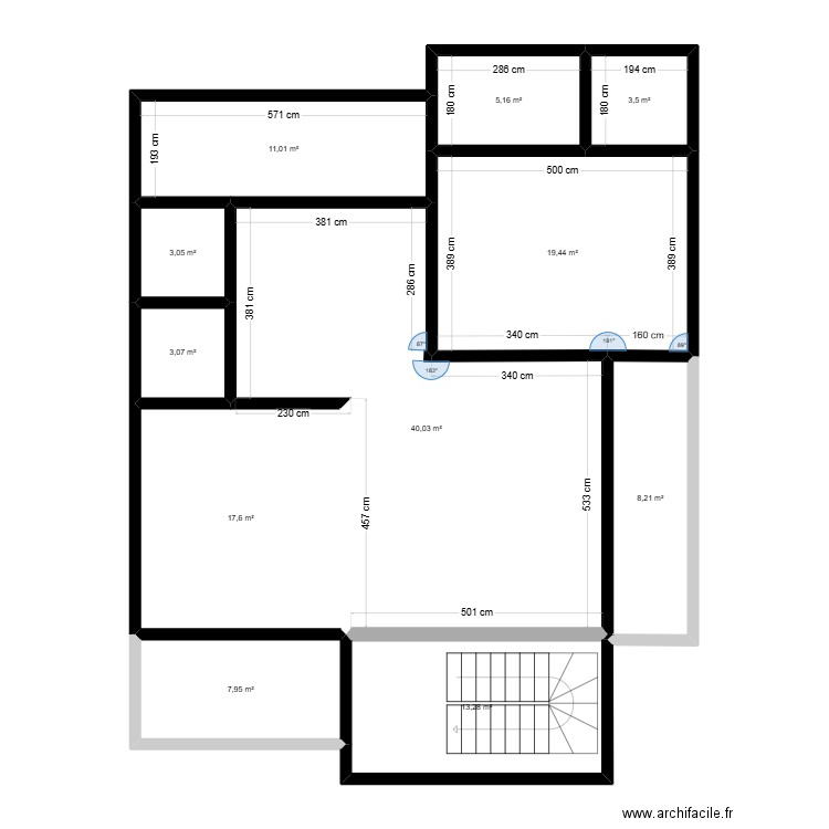 josias nay. Plan de 11 pièces et 132 m2