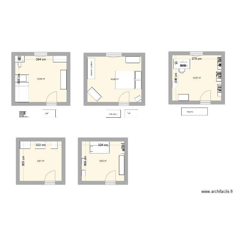 MaisonAlexDreux. Plan de 5 pièces et 61 m2