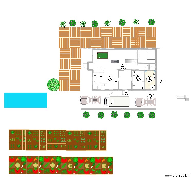 maison16. Plan de 6 pièces et 58 m2