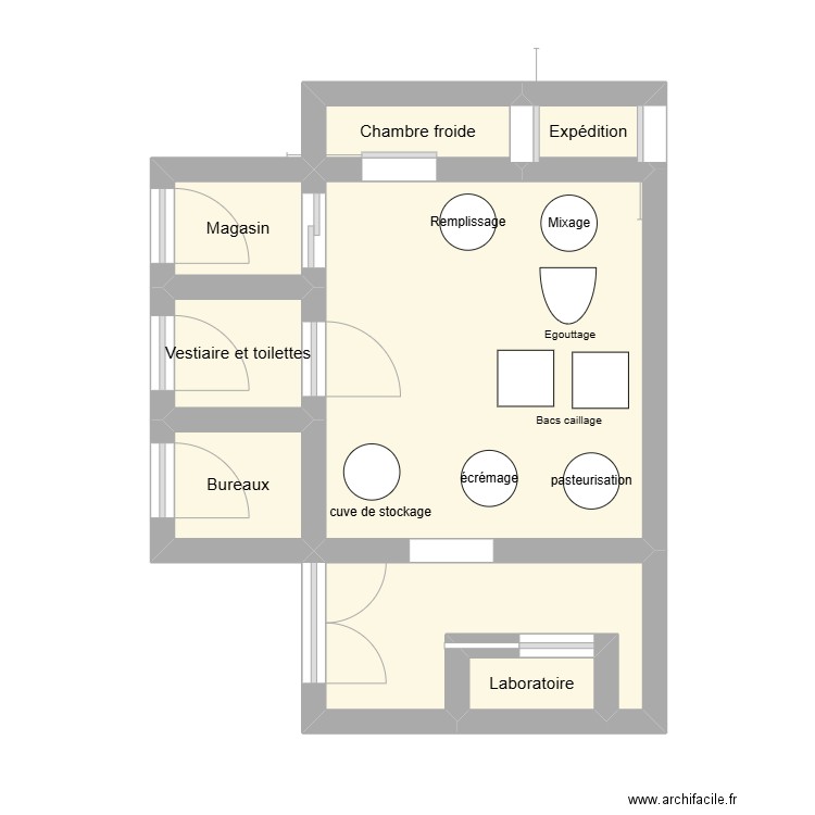 fromage . Plan de 8 pièces et 24 m2