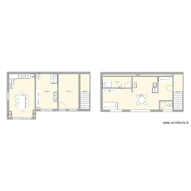 DEPENDANCE ETAGE. Plan de 10 pièces et 89 m2