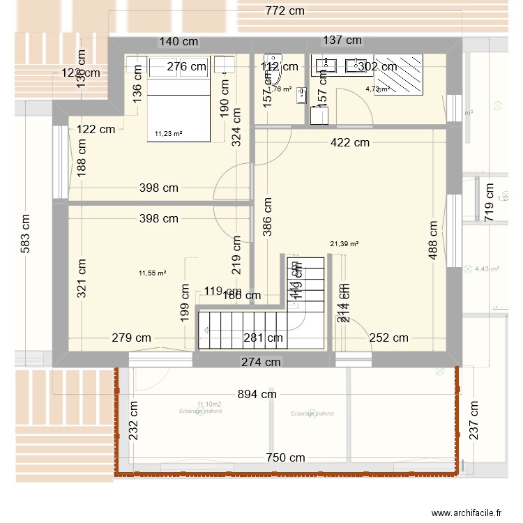 plan Kim . Plan de 10 pièces et 149 m2