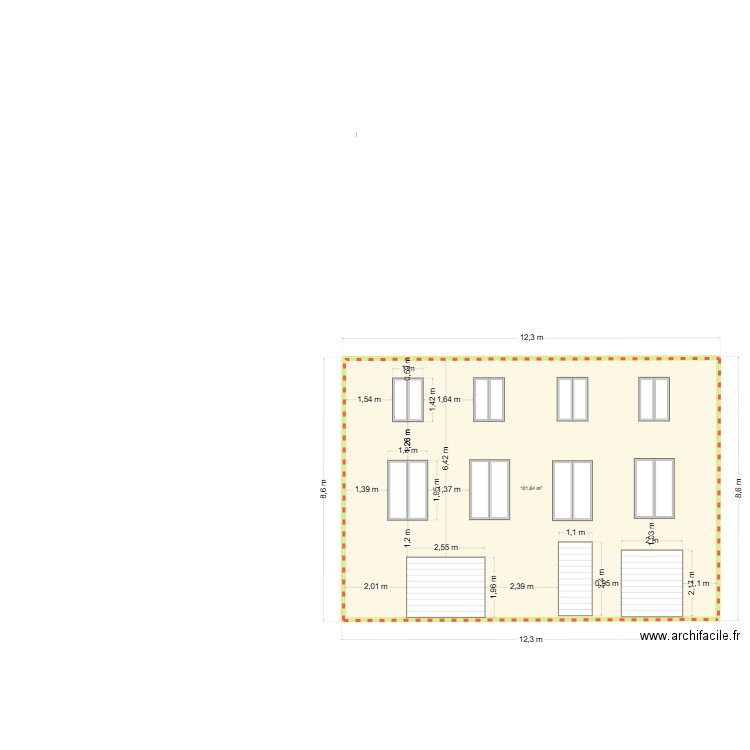 16 Conti. Plan de 1 pièce et 102 m2