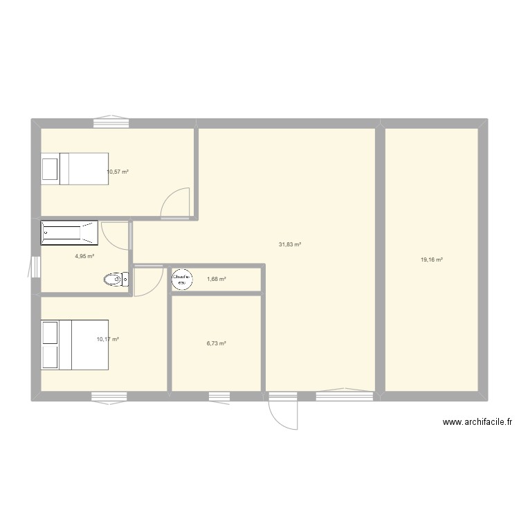 maison essaie 2. Plan de 7 pièces et 85 m2