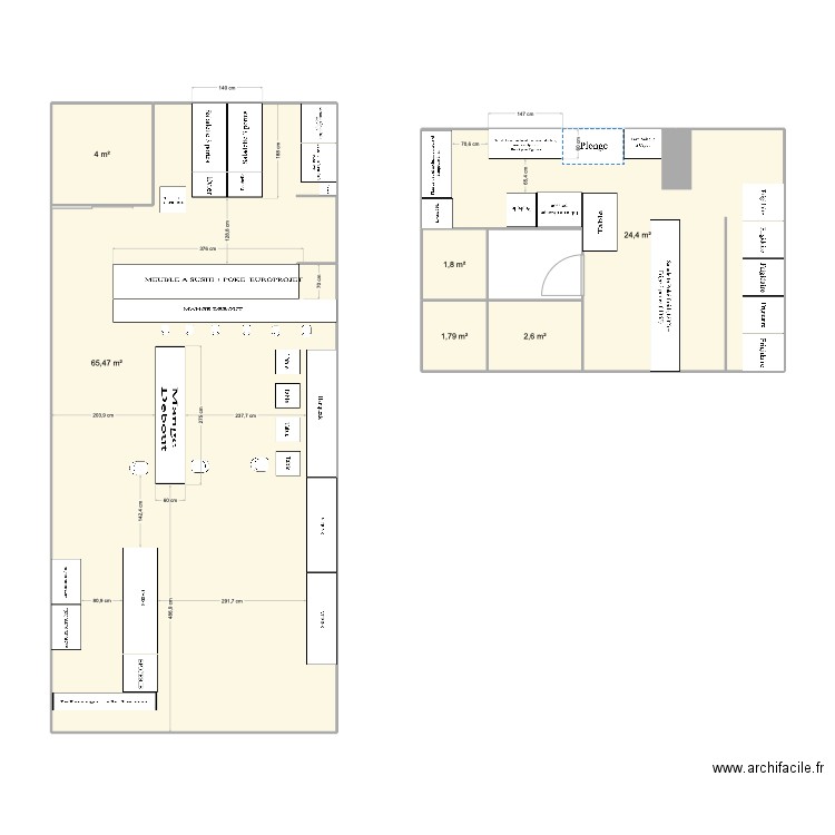 BEAUGRENELLE PARIS . Plan de 6 pièces et 100 m2