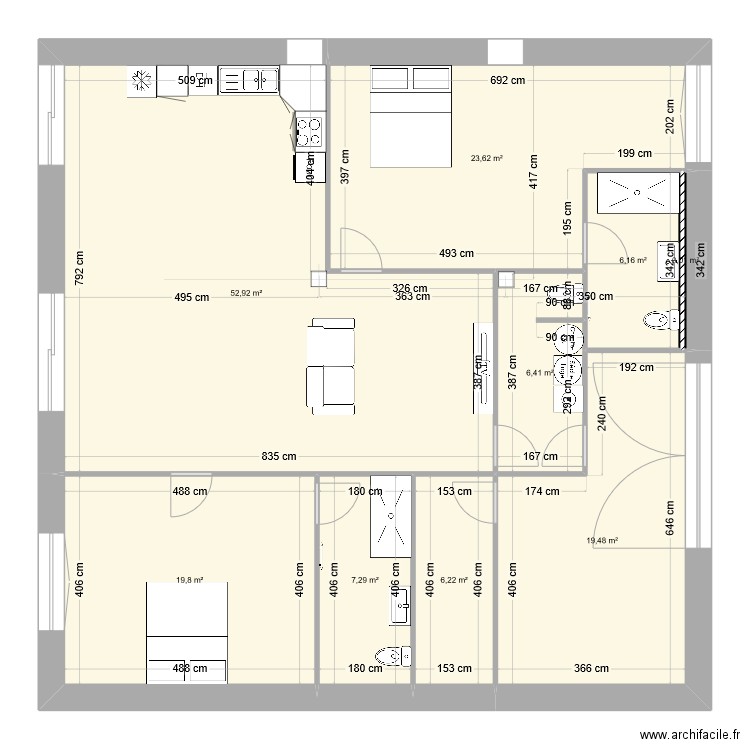 GITE LA CATUSSE. Plan de 9 pièces et 142 m2