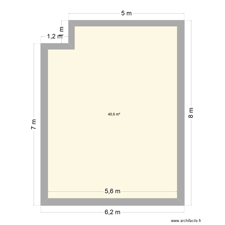 extension 2025. Plan de 1 pièce et 41 m2