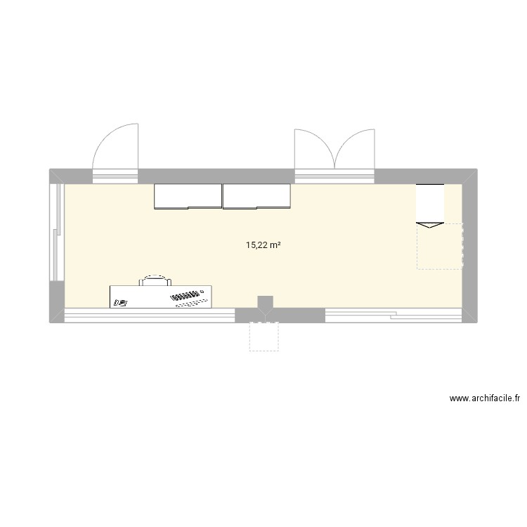 Cat1. Plan de 1 pièce et 15 m2