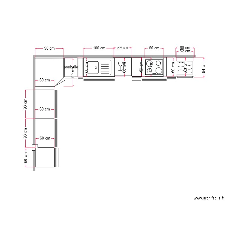 cuisine. Plan de 0 pièce et 0 m2