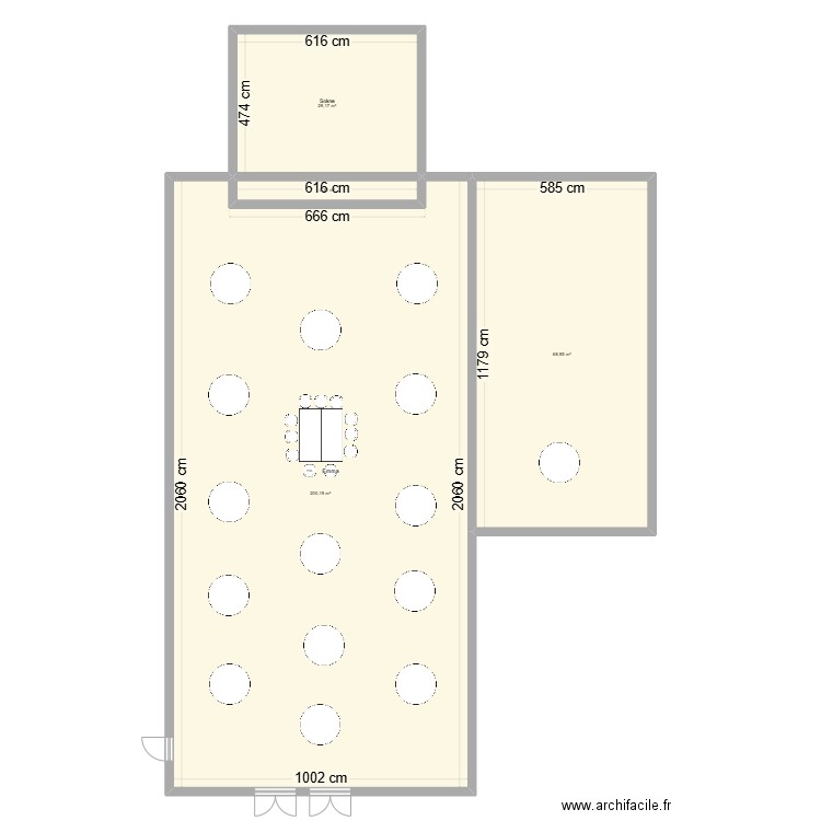 Plan mariage 1. Plan de 4 pièces et 303 m2