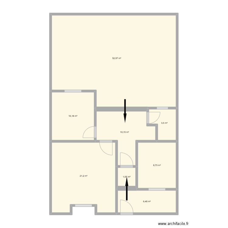 rdc . Plan de 8 pièces et 115 m2