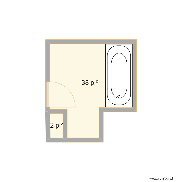 salle de bain. Plan de 2 pièces et 4 m2