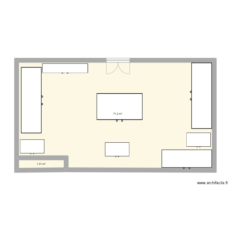 EDO. Plan de 2 pièces et 73 m2