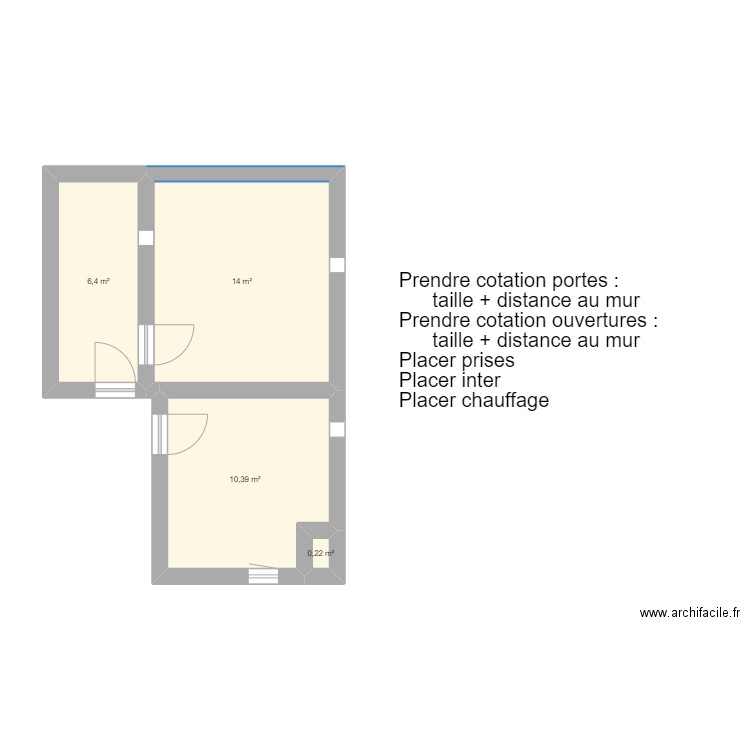 Plan dépendance. Plan de 4 pièces et 31 m2