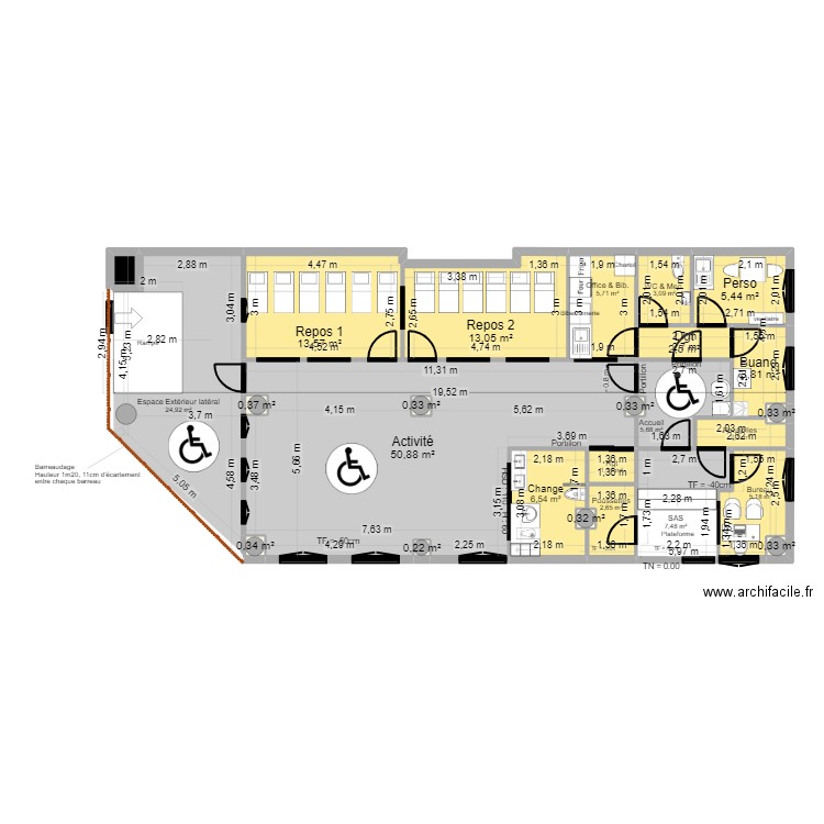 Fontenay Projet JrD ArL Tvx - av CF V Bienvenu. Plan de 26 pièces et 157 m2