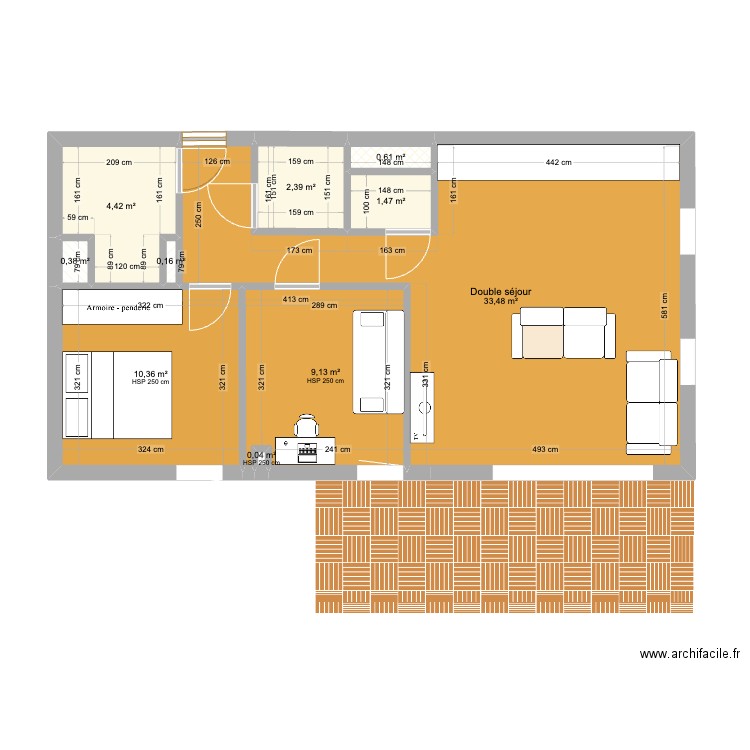 Vannes 2024. Plan de 10 pièces et 62 m2