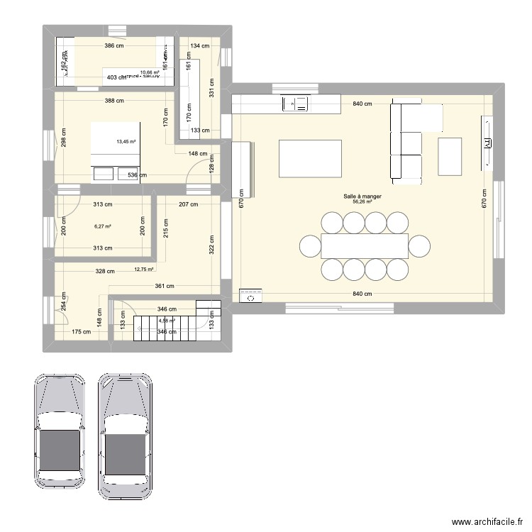 MAISON PERSO 3. Plan de 6 pièces et 104 m2