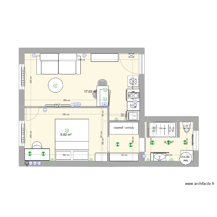 Abbé greg final elec modification 2. Plan de 3 pièces et 31 m2