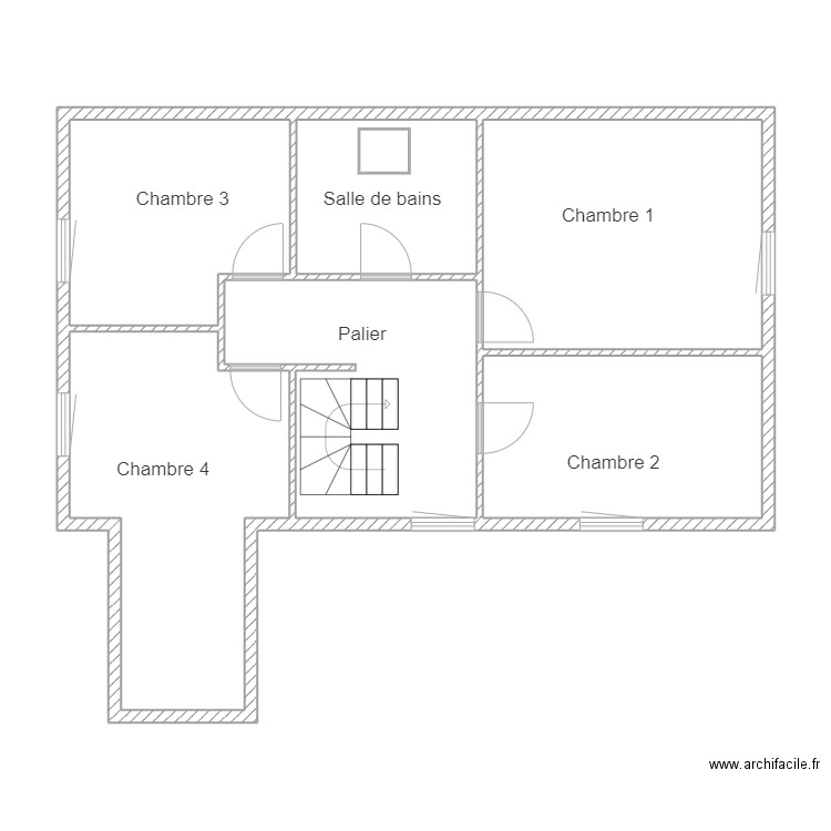 Desmecht etage. Plan de 6 pièces et 73 m2