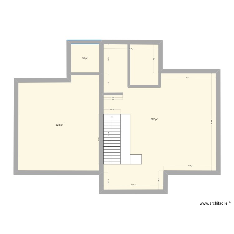 2 étages. Plan de 3 pièces et 89 m2