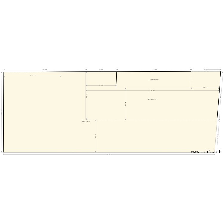 breviande. Plan de 3 pièces et 1525 m2