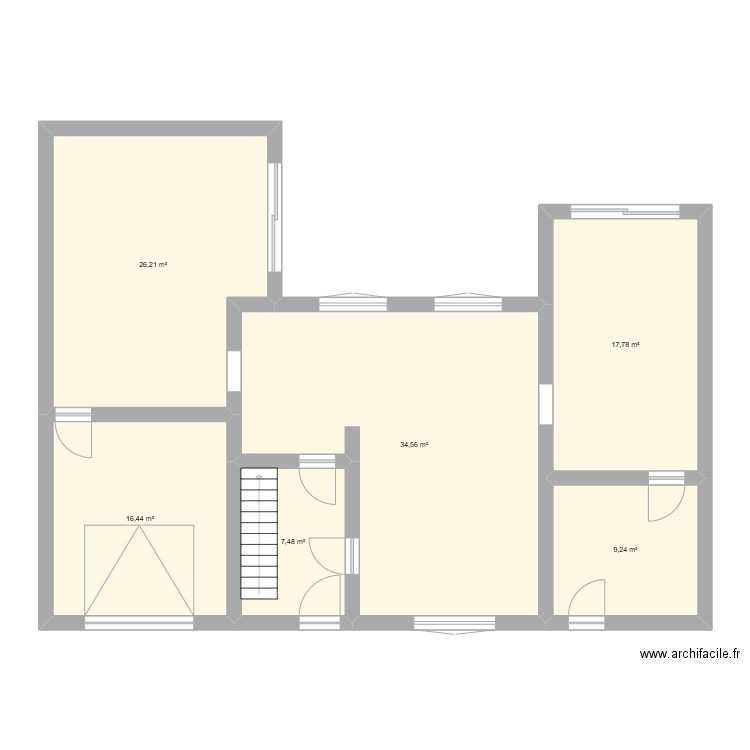 Rez Aische. Plan de 6 pièces et 112 m2