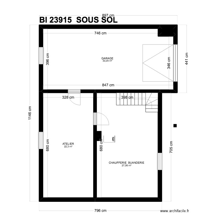 BI 23915. Plan de 28 pièces et 329 m2