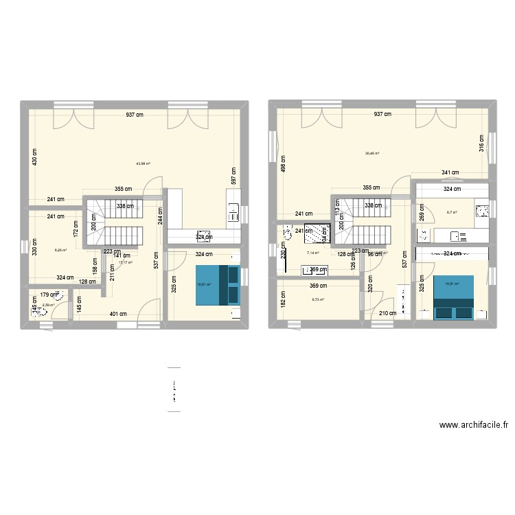 Projet10a. Plan de 11 pièces et 167 m2