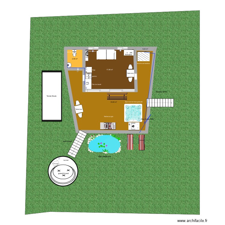 Air bnb martinique. Plan de 4 pièces et 55 m2