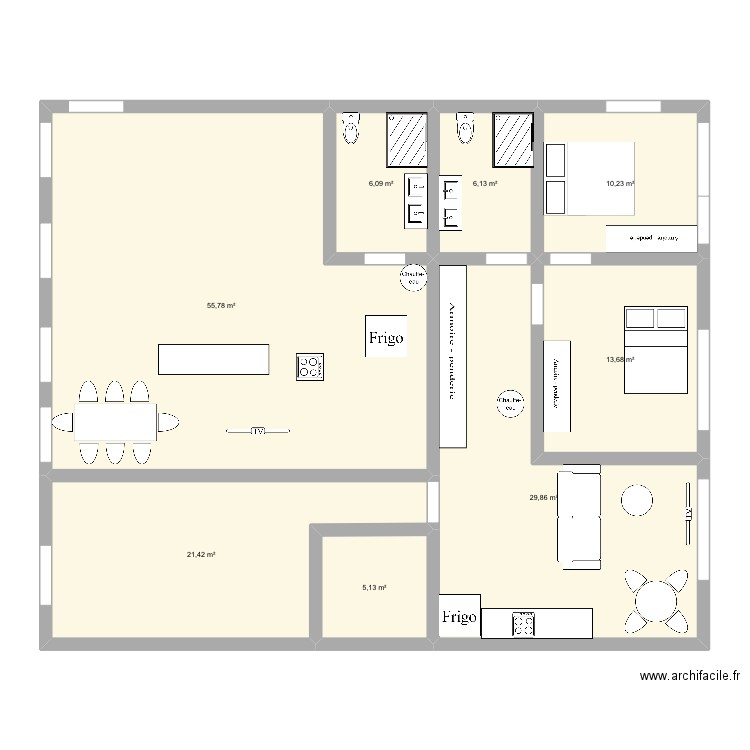 Immeuble Soufflenheim. Plan de 8 pièces et 148 m2