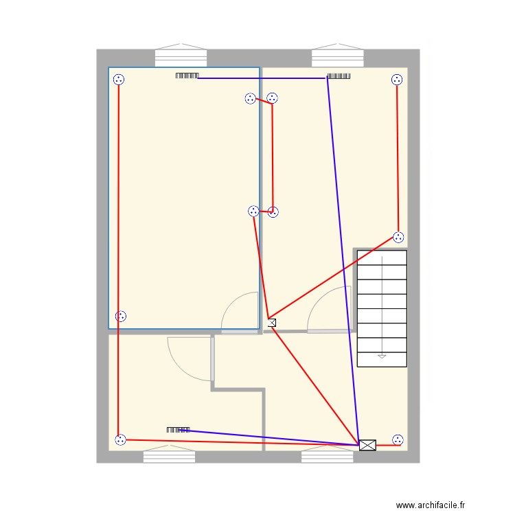 Mélanie étage PC+radiateurs. Plan de 3 pièces et 33 m2