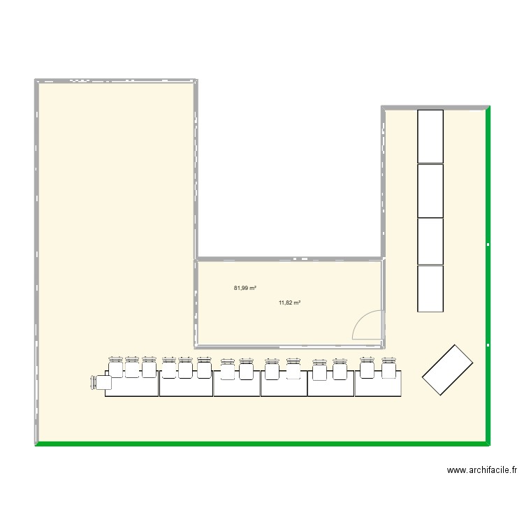 mariage. Plan de 2 pièces et 94 m2