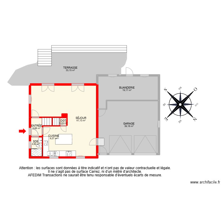 BI 26034. Plan de 33 pièces et 317 m2