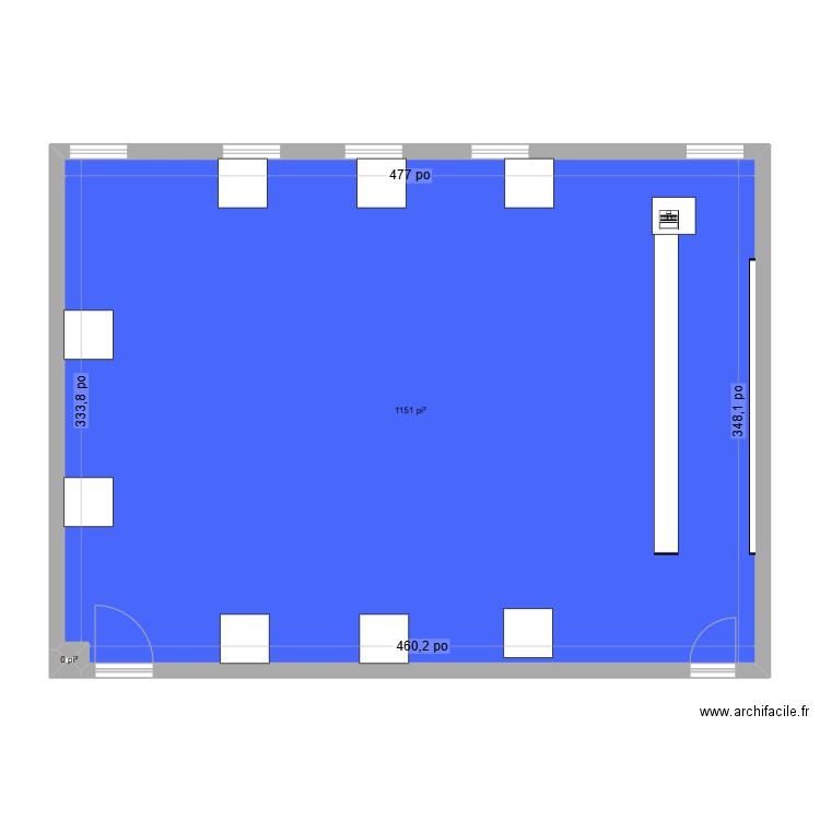 clace. Plan de 2 pièces et 109 m2