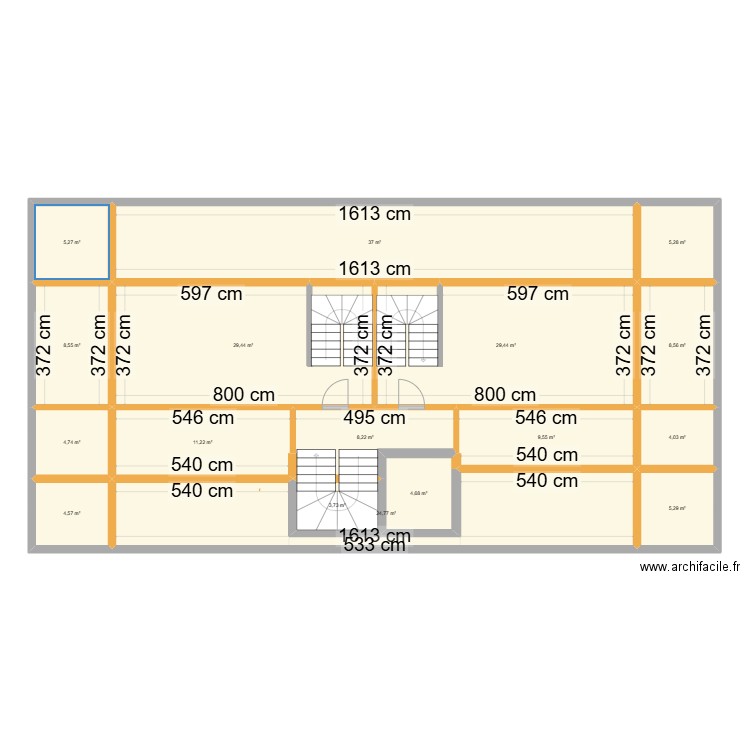 celaliye 16 d 3+1 dubleks. Plan de 17 pièces et 204 m2