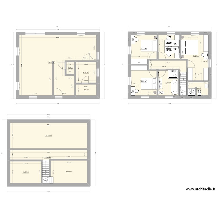 maison 3 haut. Plan de 15 pièces et 193 m2