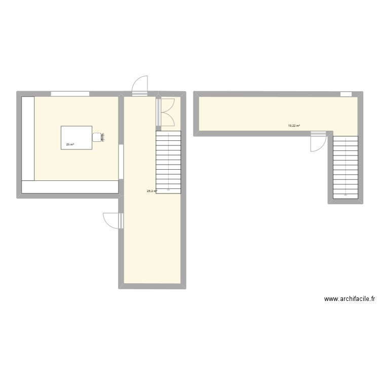 MaisonProjet3emeAnnee. Plan de 3 pièces et 72 m2