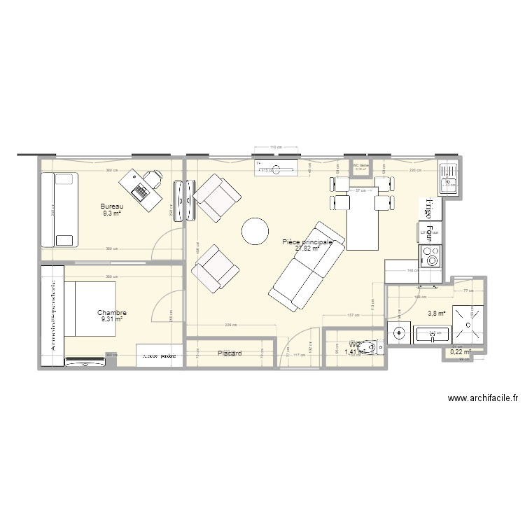 Plan Nice (évolution 2). Plan de 8 pièces et 54 m2