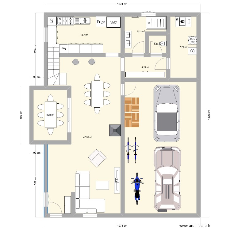 Etage 2 - 4. Plan de 8 pièces et 132 m2