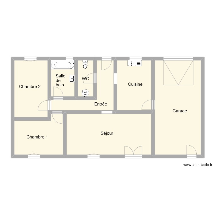 morizo. Plan de 8 pièces et 105 m2