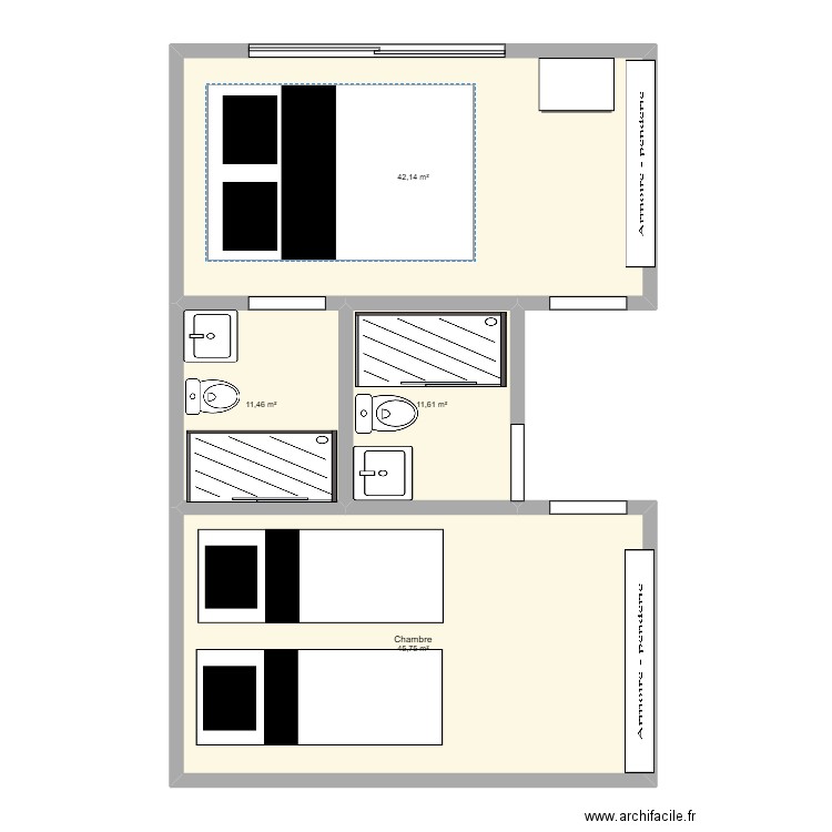 sidirehal. Plan de 4 pièces et 111 m2