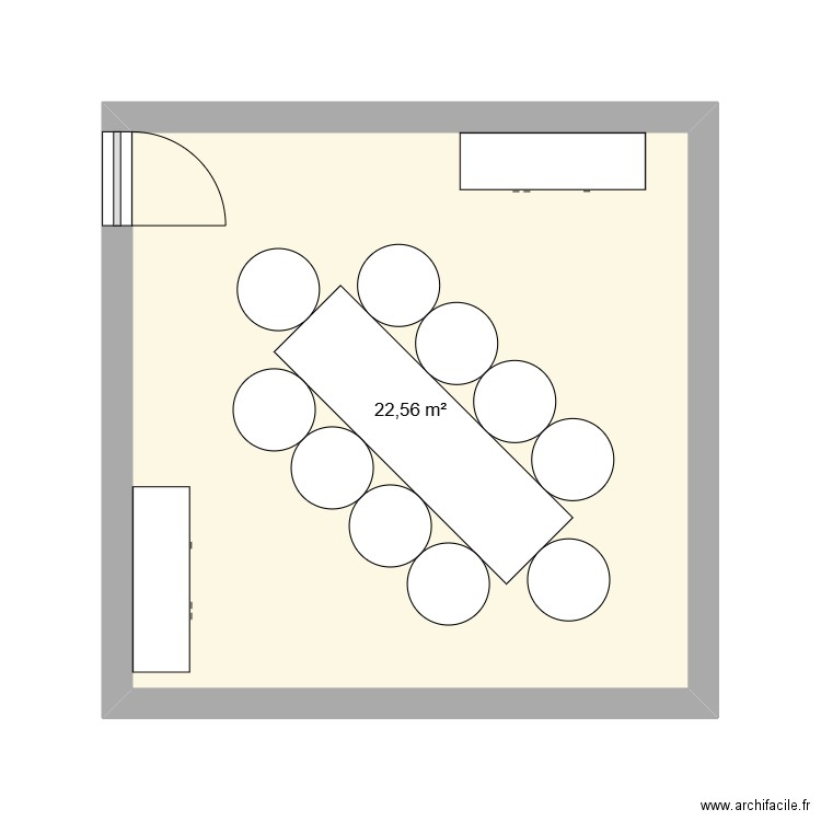 Salle d'assemblage. Plan de 1 pièce et 23 m2