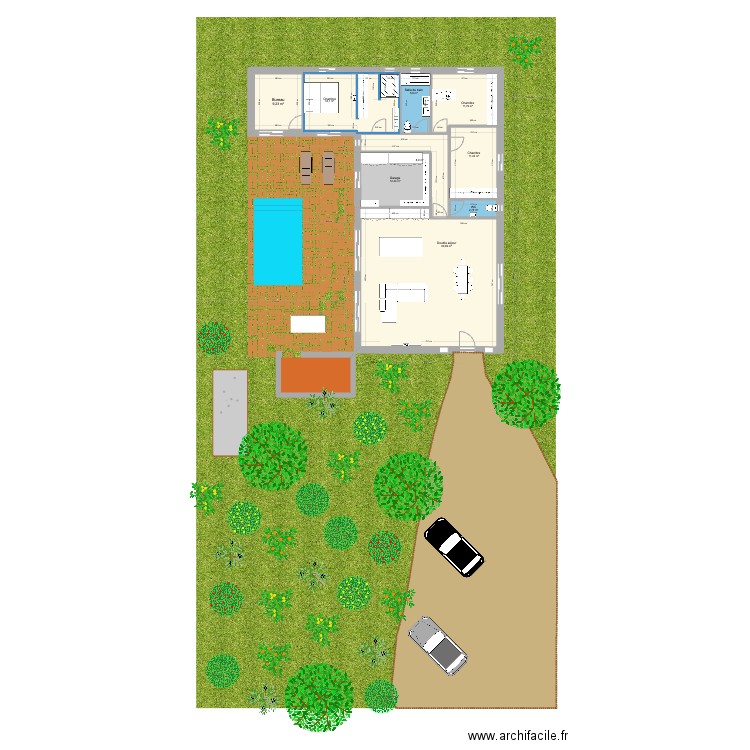 Corneilla L 2. Plan de 9 pièces et 141 m2