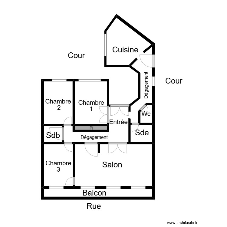 123. Plan de 9 pièces et 48 m2