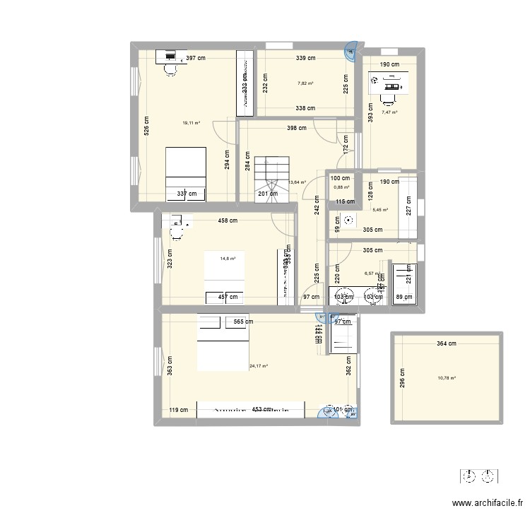 charbo 5. Plan de 10 pièces et 111 m2