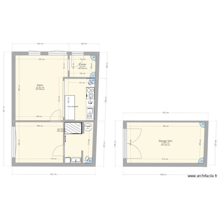 Annexe. Plan de 4 pièces et 63 m2