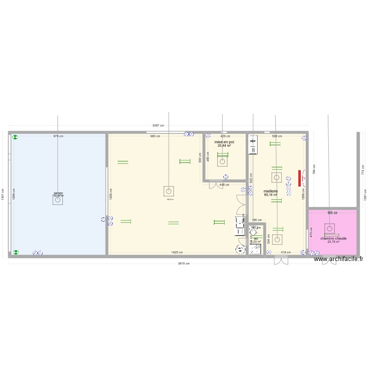 miellerie bouis 2. Plan de 6 pièces et 398 m2