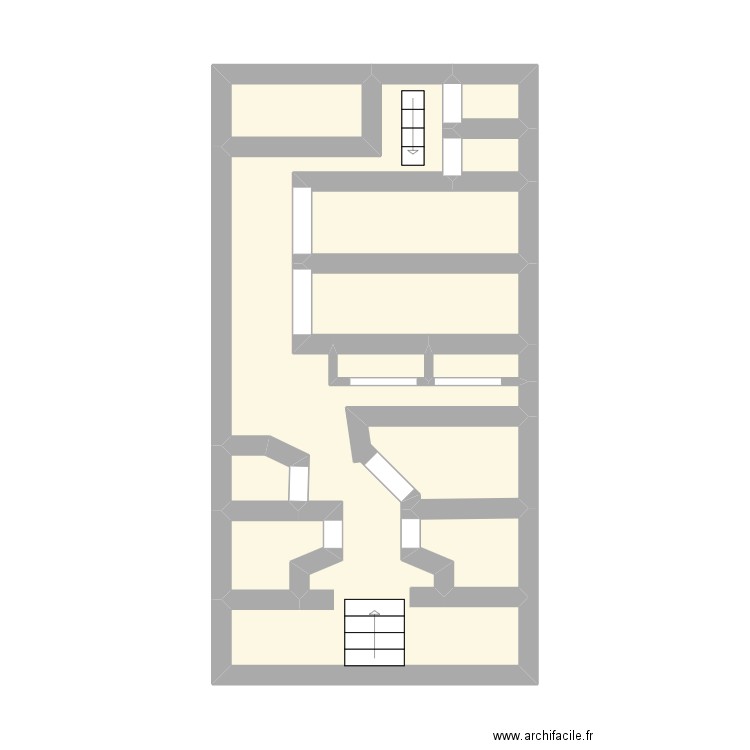 etage 1. Plan de 11 pièces et 23 m2