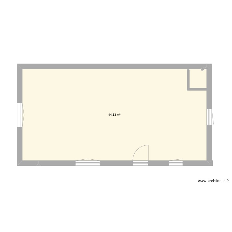 grange decazeville. Plan de 1 pièce et 44 m2