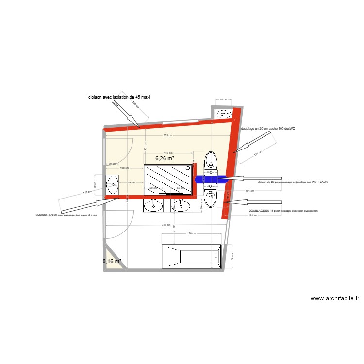 plan peronnaud . Plan de 2 pièces et 6 m2